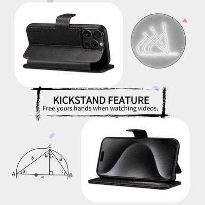 For iPhone 14 Pro ESEBLE E1 Nappa Texture MagSafe Holder Leather Phone Case(Black)