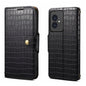 Étui de téléphone en cuir avec bordure en texture crocodile pour Honor 100 Denier (Noir)