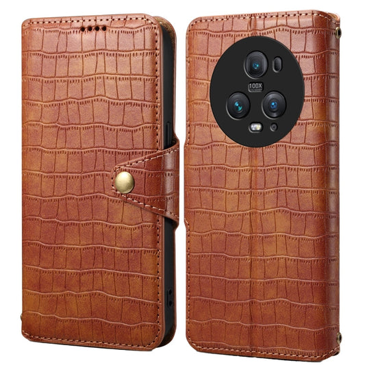 Pour la coque de téléphone en cuir Magic5 Pro Denior avec texture crocodile et bord huilé (marron)