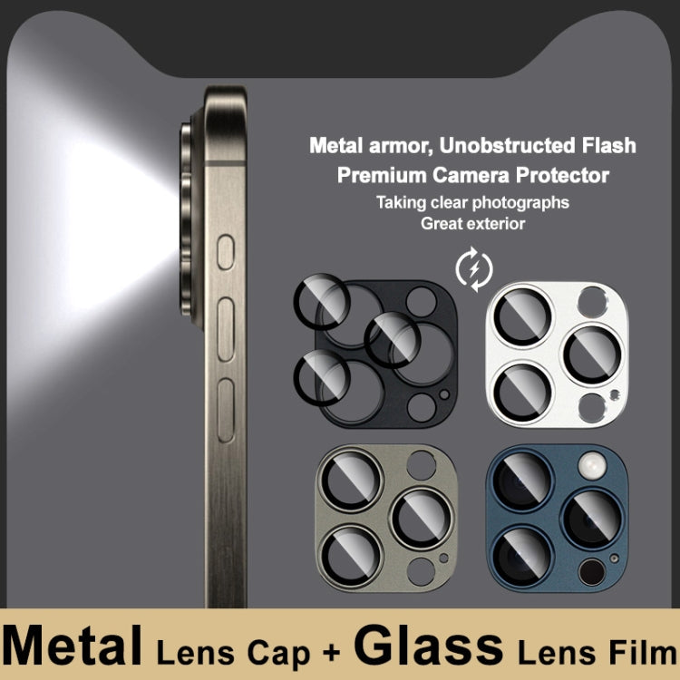 For iPhone 15 Pro Max / 15 Pro IMAK Metal Armor Premium Camera Protector Film(Blue)
