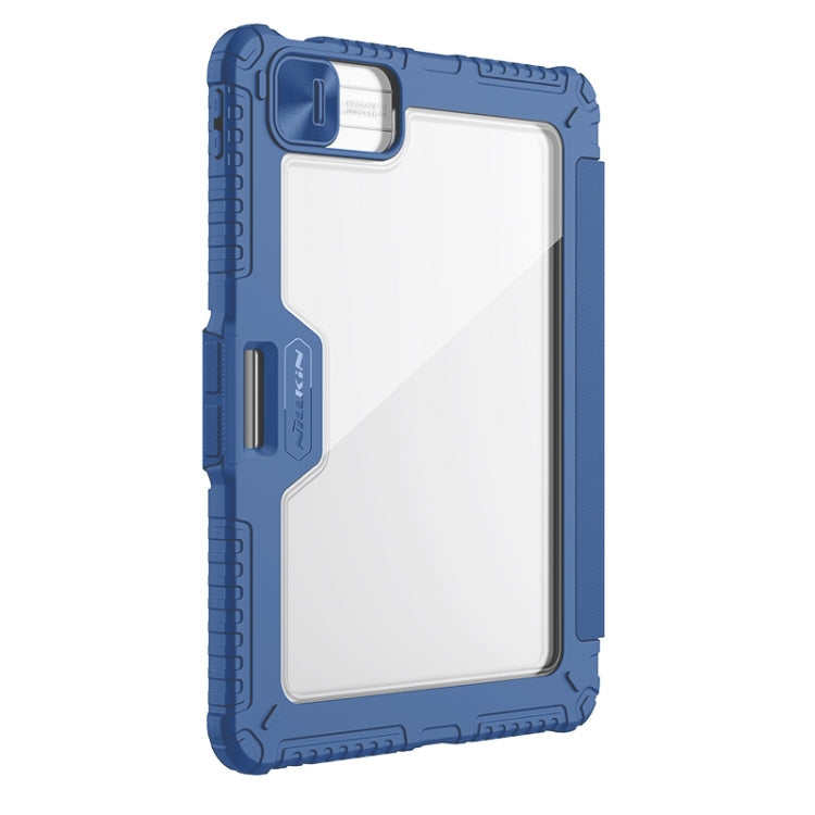 For iPad Pro 11 2025 / 2024 NILLKIN Bumper Pro Multi-angle Folding Style Tablet Leather Case(Blue)