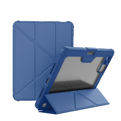 For iPad Air 13 2024 / 2025 / 2026 NILLKIN Bumper Pro Multi-angle Folding Style Tablet Leather Case(Blue)