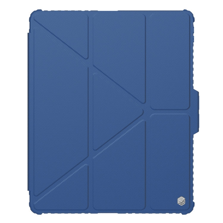 For iPad Air 13 2024 / 2025 / 2026 NILLKIN Bumper Pro Multi-angle Folding Style Tablet Leather Case(Blue)