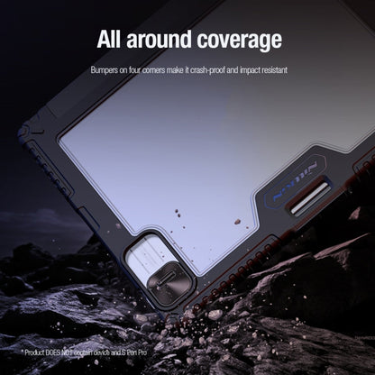 For iPad Air 13 2024 / 2025 / 2026 NILLKIN Bumper Pro Multi-angle Folding Style Tablet Leather Case(Blue)