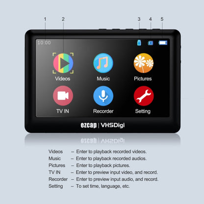 Ezcap 180 VHSDigi 4.3 inch Screen Video Capture Recording Box(Black)