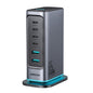 JOYROOM JR-TCM02 6 in 1 65W GaN 4 USB-C & 2 USB-A Multi-port Charger, Power Plug:EU Plug(Dark Gray)