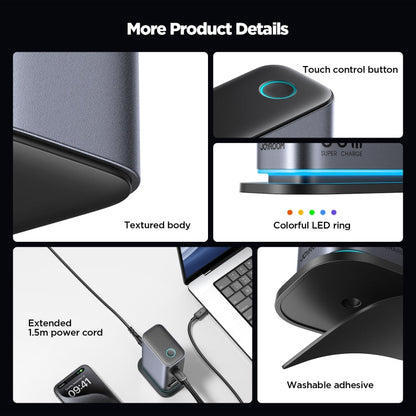 JOYROOM JR-TCM02 6 in 1 65W GaN 4 USB-C & 2 USB-A Multi-port Charger, Power Plug:UK Plug(Dark Gray)