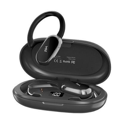 ZGA GS08 LED Digital Display Open Wireless Bluetooth Earphone(Black)