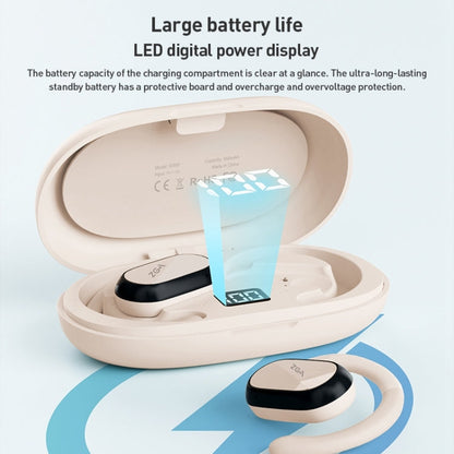 ZGA GS08 LED Digital Display Open Wireless Bluetooth Earphone(Black)