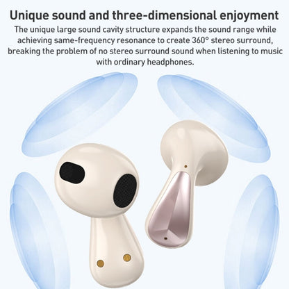 ZGA GS11 Amber True Wireless Bluetooth Earphone(Beige)