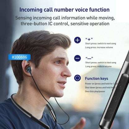 ZGA SP01 Neck-mounted Sports Bluetooth Earphone(Black)