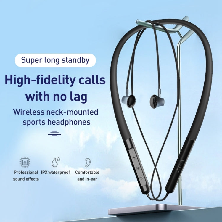 ZGA SP02 Neck-mounted Sports Bluetooth Earphone(Black)