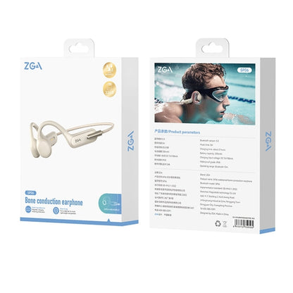 ZGA SP06 Waterproof Bone Conduction Bluetooth Sports Earphone(White)