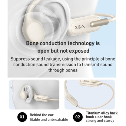 ZGA SP06 Waterproof Bone Conduction Bluetooth Sports Earphone(White)