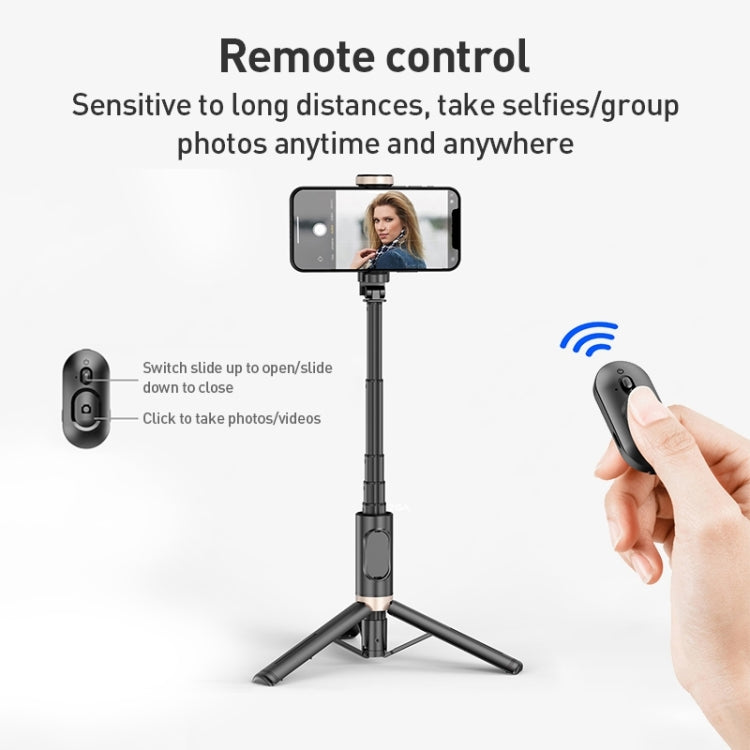 Télécommande Bluetooth ZGA S02 Trépied caché Perche à selfie (Noir)