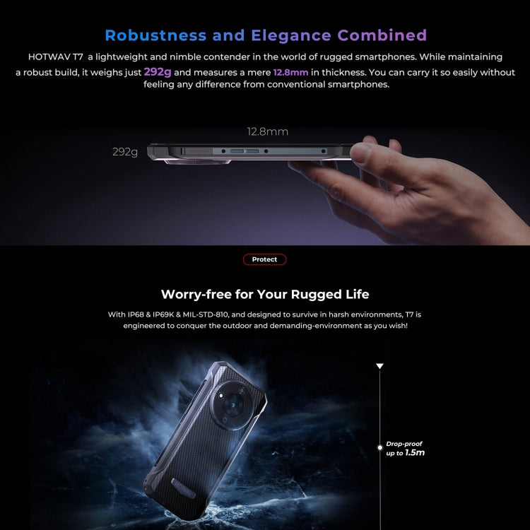 [HK Warehouse] HOTWAV T7 Rugged Phone, 4GB+128GB, 6280mAh, 6.52 inch Android 13 MT8788 Octa Core, Network: 4G, OTG(Red)