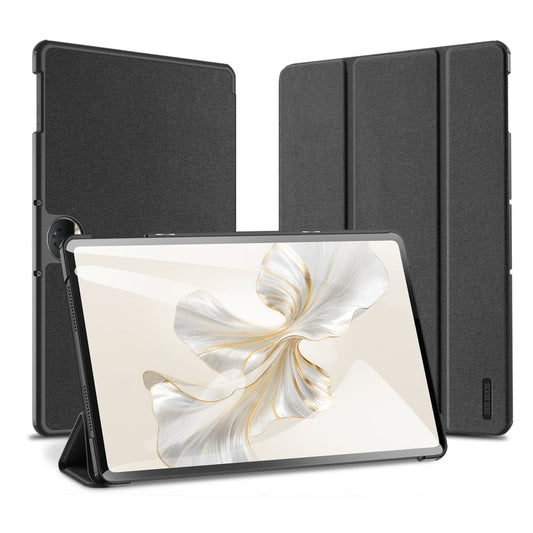 Pour Honor Pad 9 Étui tablette en cuir magnétique texturé en tissu DUX DUCIS série Domo (noir)