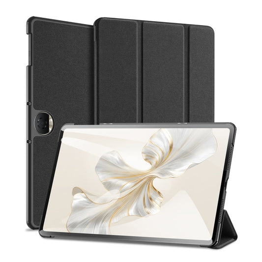 Pour Honor Pad 9 Étui tablette en cuir magnétique texturé en tissu DUX DUCIS série Domo (noir)