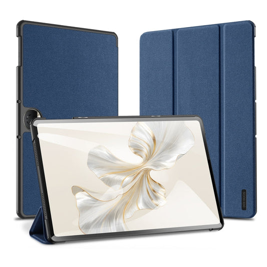 Pour la coque de tablette en cuir magnétique à texture tissu DUX DUCIS Domo Series (bleue) pour Honor Pad 9