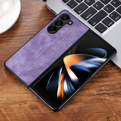 For Samsung Galaxy Z Fold6 AZNS 3D Embossed Skin Feel Phone Case(Purple)