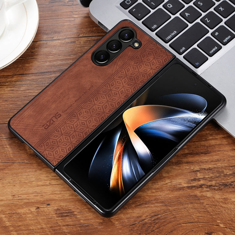 For Samsung Galaxy Z Fold6 AZNS 3D Embossed Skin Feel Phone Case(Brown)