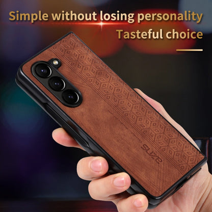 For Samsung Galaxy Z Fold6 AZNS 3D Embossed Skin Feel Phone Case(Brown)