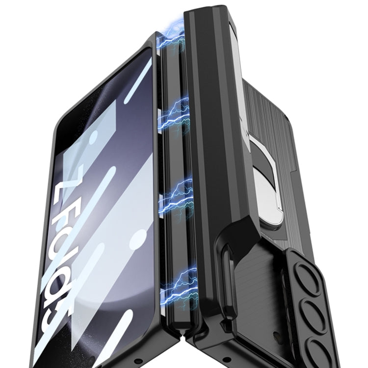 For Samsung Galaxy Z Fold5 GKK Integrated Magnetic Armor Full Coverage Phone Case(Carbon Fibre)