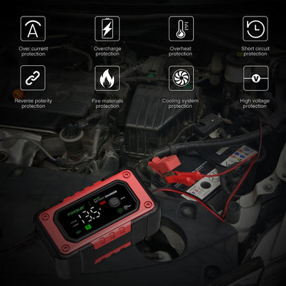 FOXSUR 7A 12V Car / Motorcycle Smart Battery Charger, Plug Type:EU Plug(Red)