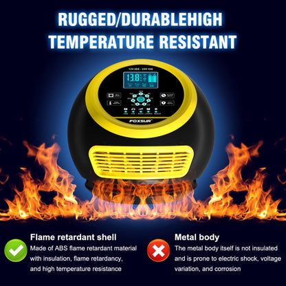 FOXSUR 20A 12V 24V Car / Motorcycle Smart Battery Charger, Plug Type:EU Plug(Yellow)