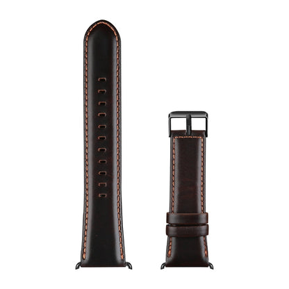 For Apple Watch Series 8 41mm DUX DUCIS Business Genuine Leather Watch Strap(Coffee)