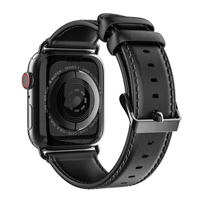 Pour Apple Watch Series 8 45 mm Bracelet en cuir véritable DUX DUCIS Business (noir)