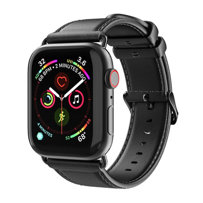 Pour Apple Watch Series 6 44mm Bracelet de montre en cuir véritable DUX DUCIS Business (Noir)