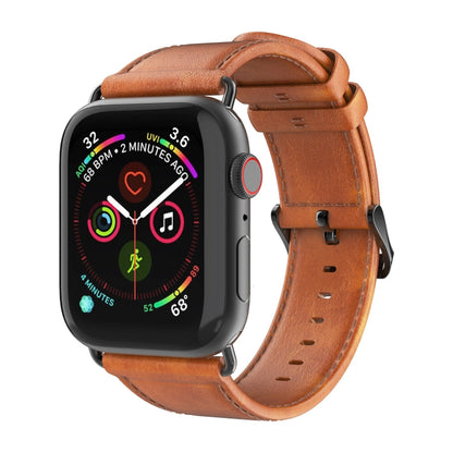 For Apple Watch Series 2 38mm DUX DUCIS Business Genuine Leather Watch Strap(Khaki)