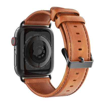 Pour Apple Watch Series 10 46mm Bracelet DUX DUCIS en cuir véritable (Kaki)