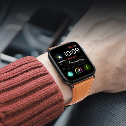 Pour Apple Watch Series 10 46mm Bracelet DUX DUCIS en cuir véritable (Kaki)
