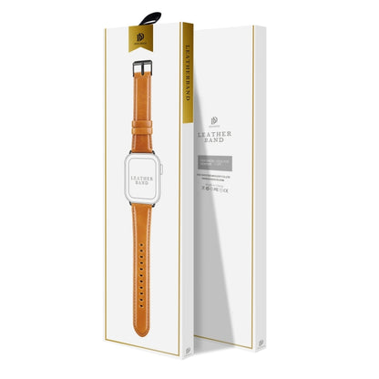 Pour Apple Watch Series 10 46mm Bracelet DUX DUCIS en cuir véritable (Kaki)