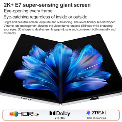 vivo X Fold3 Pro, 16GB+1TB, Face ID / Fingerprint Identification, 8.03 inch + 6.53 inch Android 14 OriginOS 4 Snapdragon 8 Gen 3 Octa Core 3.3GHz, OTG, NFC, Network: 5G(White)