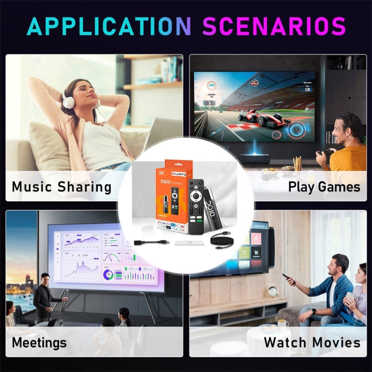LEMFO DQ10 Allwinner H618 Quad Core ARM Cortex A53 8K HD Android TV Stick, RAM:2GB+16GB (prise US)