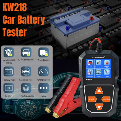 KONNWEI KW218 2.4 inch Color Screen Car Battery Tester(Black)