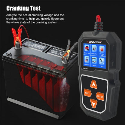 KONNWEI KW218 2.4 inch Color Screen Car Battery Tester(Black)