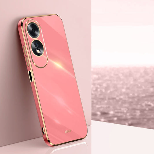 For OPPO A60 4G XINLI Straight Edge 6D Electroplate TPU Phone Case(Hawthorn Red)