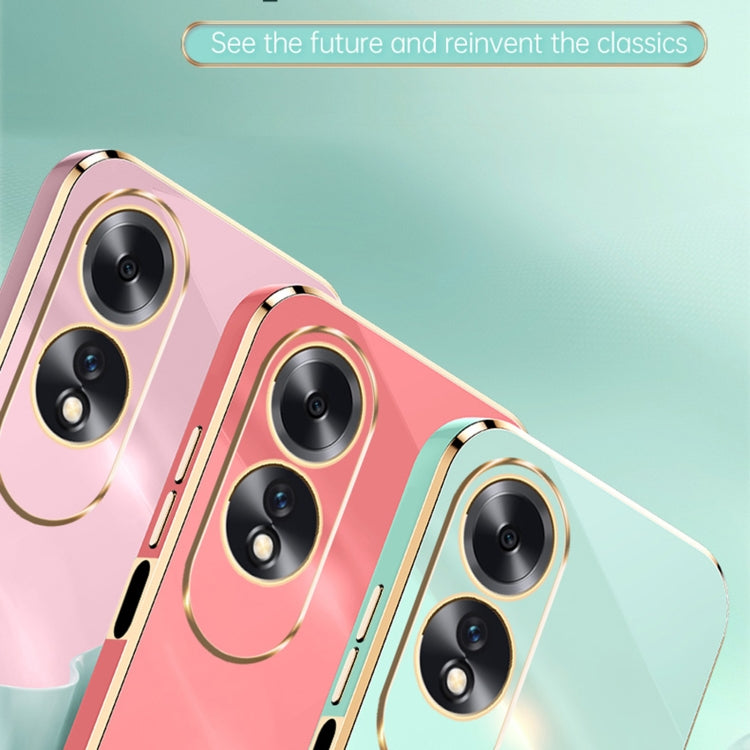 For OPPO A60 4G XINLI Straight Edge 6D Electroplate TPU Phone Case(Cherry Purple)