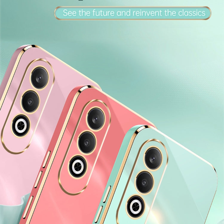 Pour OPPO K12 XINLI Coque de Téléphone en TPU avec Bord Droit 6D Galvanisé (Rose)