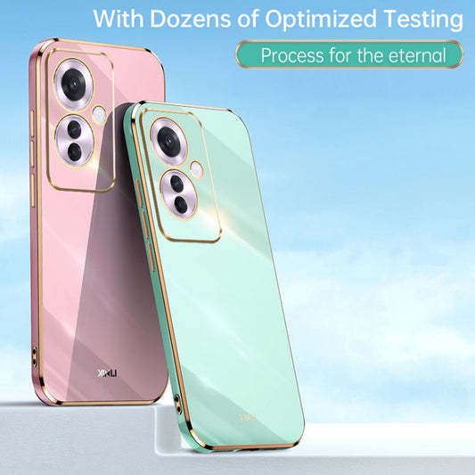 For OPPO Reno11 F XINLI Straight Edge 6D Electroplate TPU Phone Case(Pink)