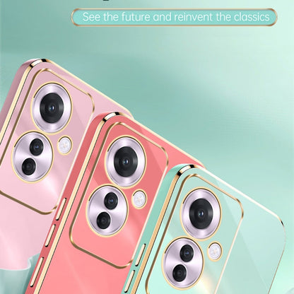 For OPPO Reno11 F XINLI Straight Edge 6D Electroplate TPU Phone Case(White)