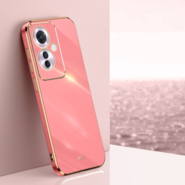 Pour Coque de téléphone en TPU électrolytique 6D à bord droit XINLI pour OPPO Reno11 F (Rouge aubépine)