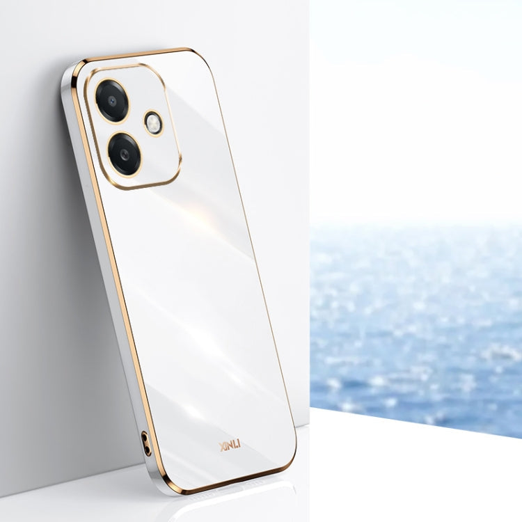 For OPPO A3 5G India XINLI Straight Edge 6D Electroplate TPU Phone Case(White)