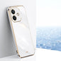 For OPPO A3 5G India XINLI Straight Edge 6D Electroplate TPU Phone Case(White)