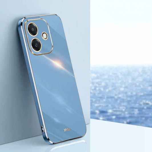 For OPPO A3 5G India XINLI Straight Edge 6D Electroplate TPU Phone Case(Celestial Blue)