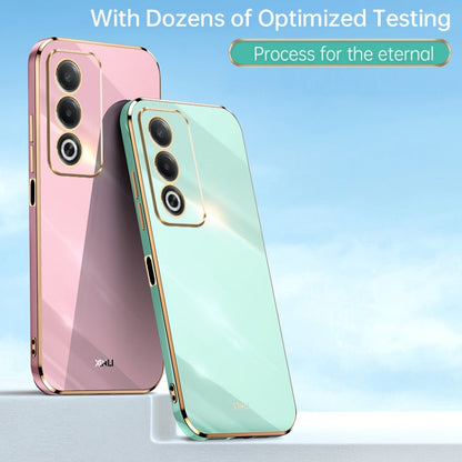 For OPPO A3 Pro India XINLI Straight Edge 6D Electroplate TPU Phone Case(Pink)